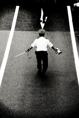 Arrow pointing at man, Tokyo