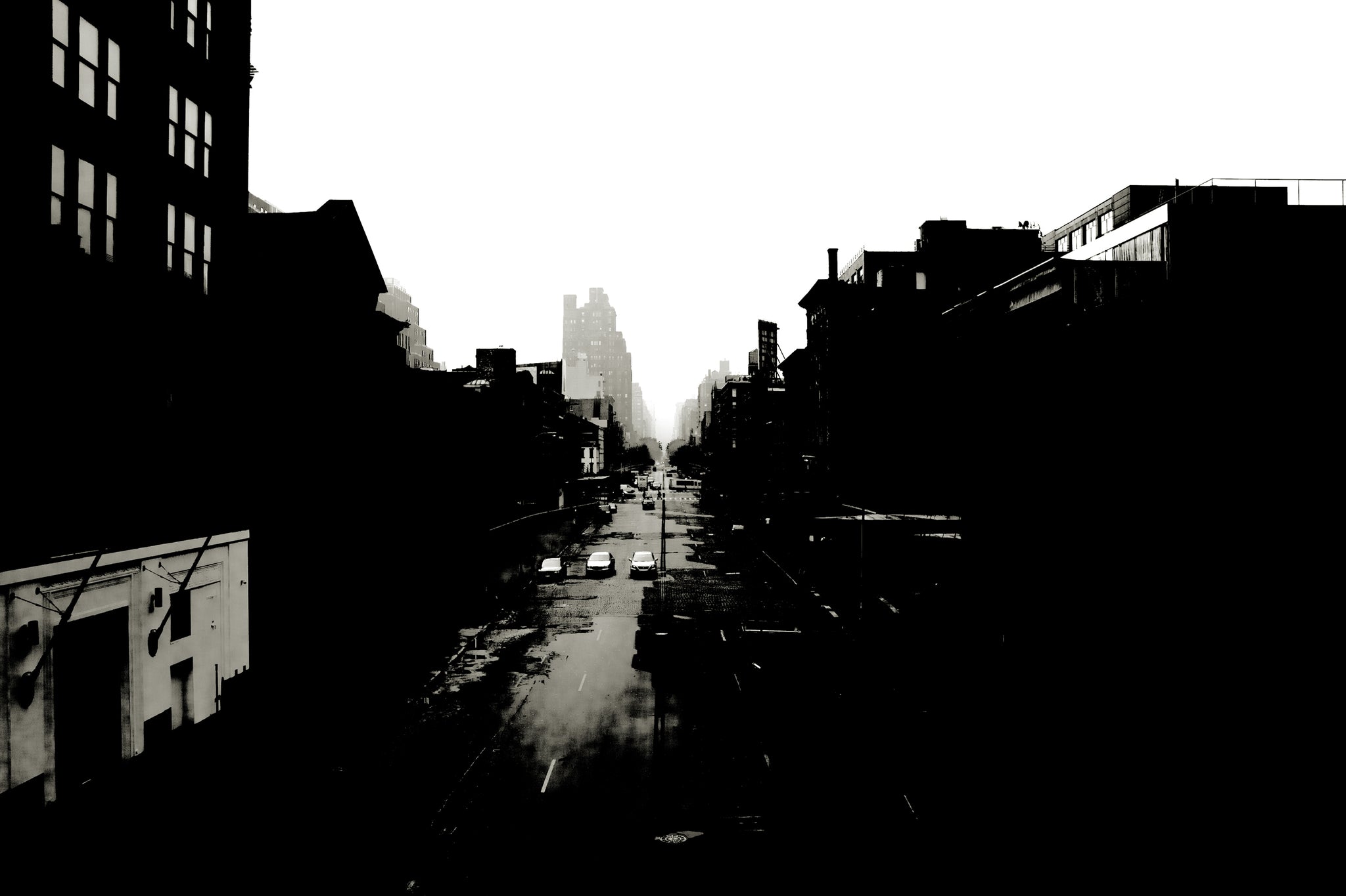 Three White Cars, New York by Andreas H. Bitesnich, limited edition photography