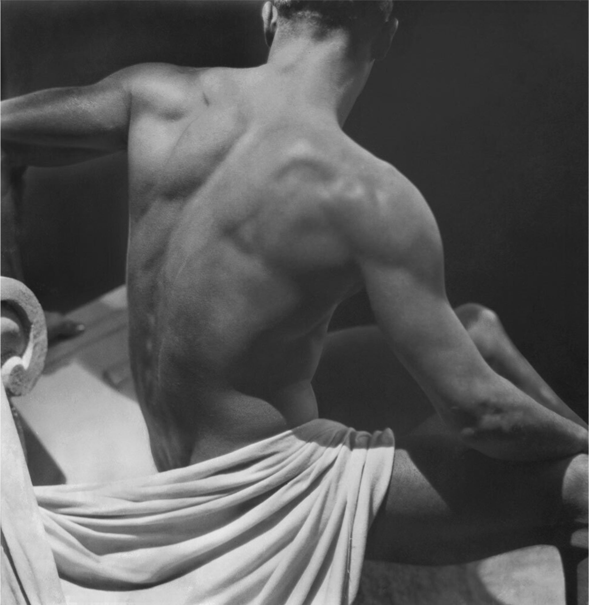 Male Back Study with White Drapery by George Hoyningen-Huene, limited edition photography