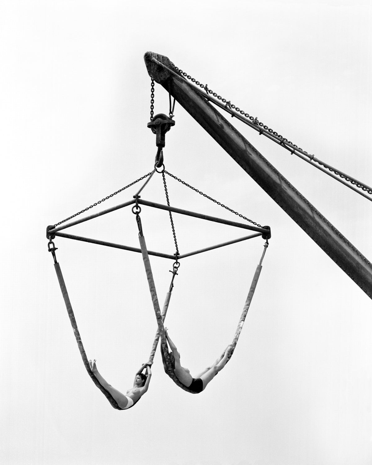 Two Girls Hanging (b&w) by Marc Lagrange, limited edition photography