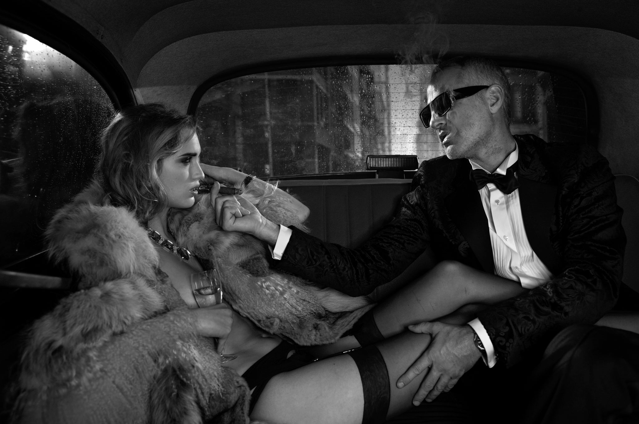 Taxi Girl  (b&w) by Marc Lagrange, limited edition photography