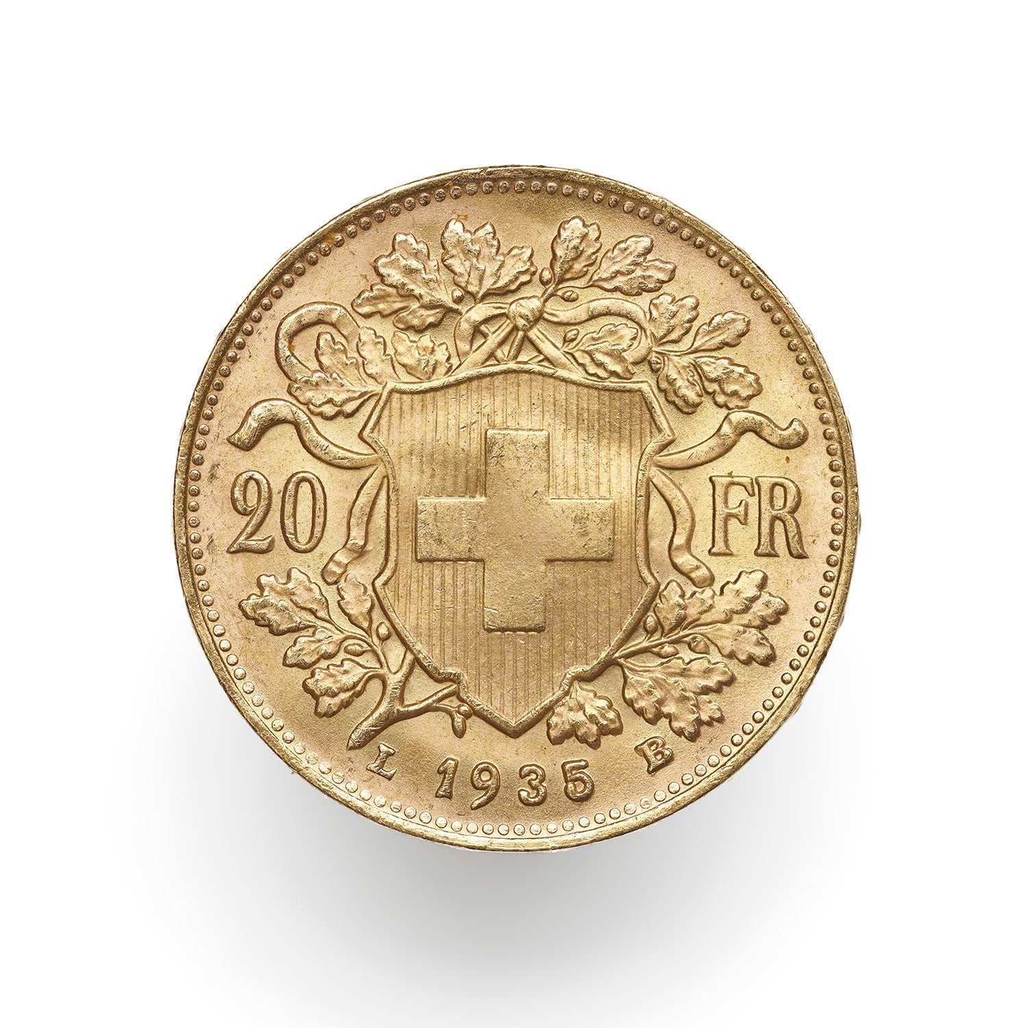 20 Francs Gold Vreneli 1935 by Peter Andrew Lusztyk, limited edition photography